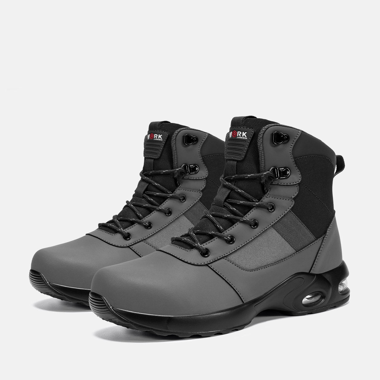 Larnmern Men's Non Slip Steel Toe Boots Zip Up Safety Work Boots, #L0175007017