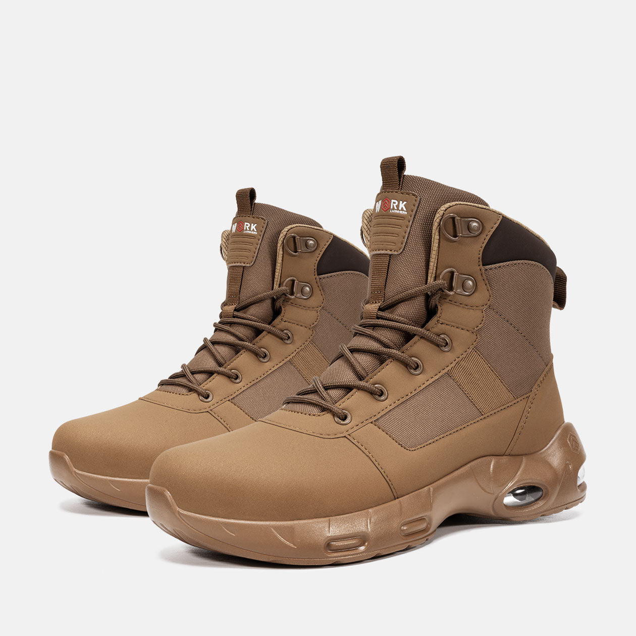 Larnmern Men High Top Non Slip Steel Toe Safety Work Boots Side Zipper Steel Toe Shoes, #41540