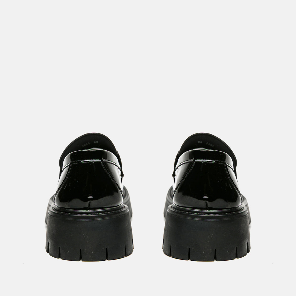 Men's Patent Leather Chunky Platform Loafers Metal Buckle Lug Sole Dress Shoes, #DM2776400