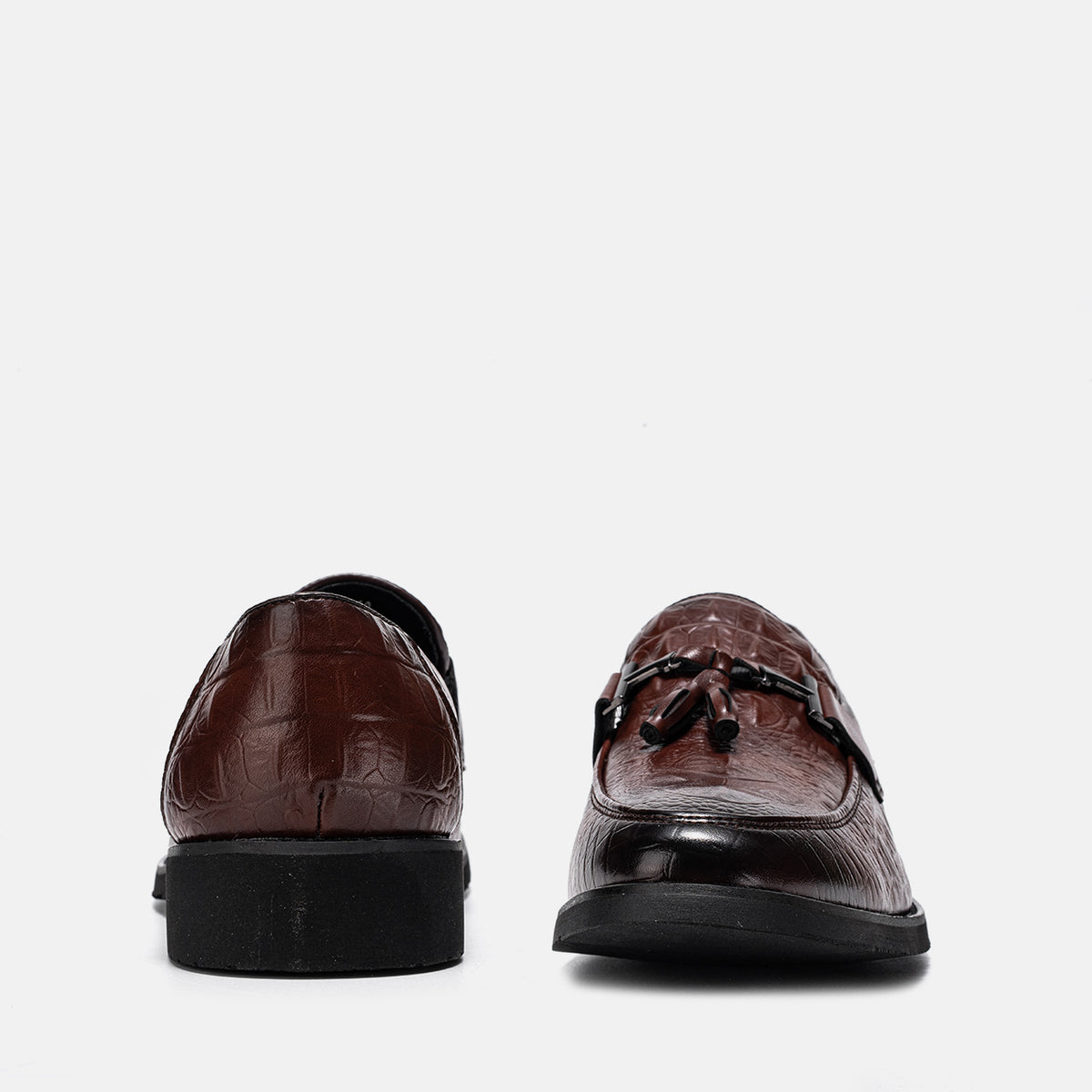 Men's Croc-Embossed Metal Tassel Loafers Slip OnCasual Dress Shoes, #DM2776399