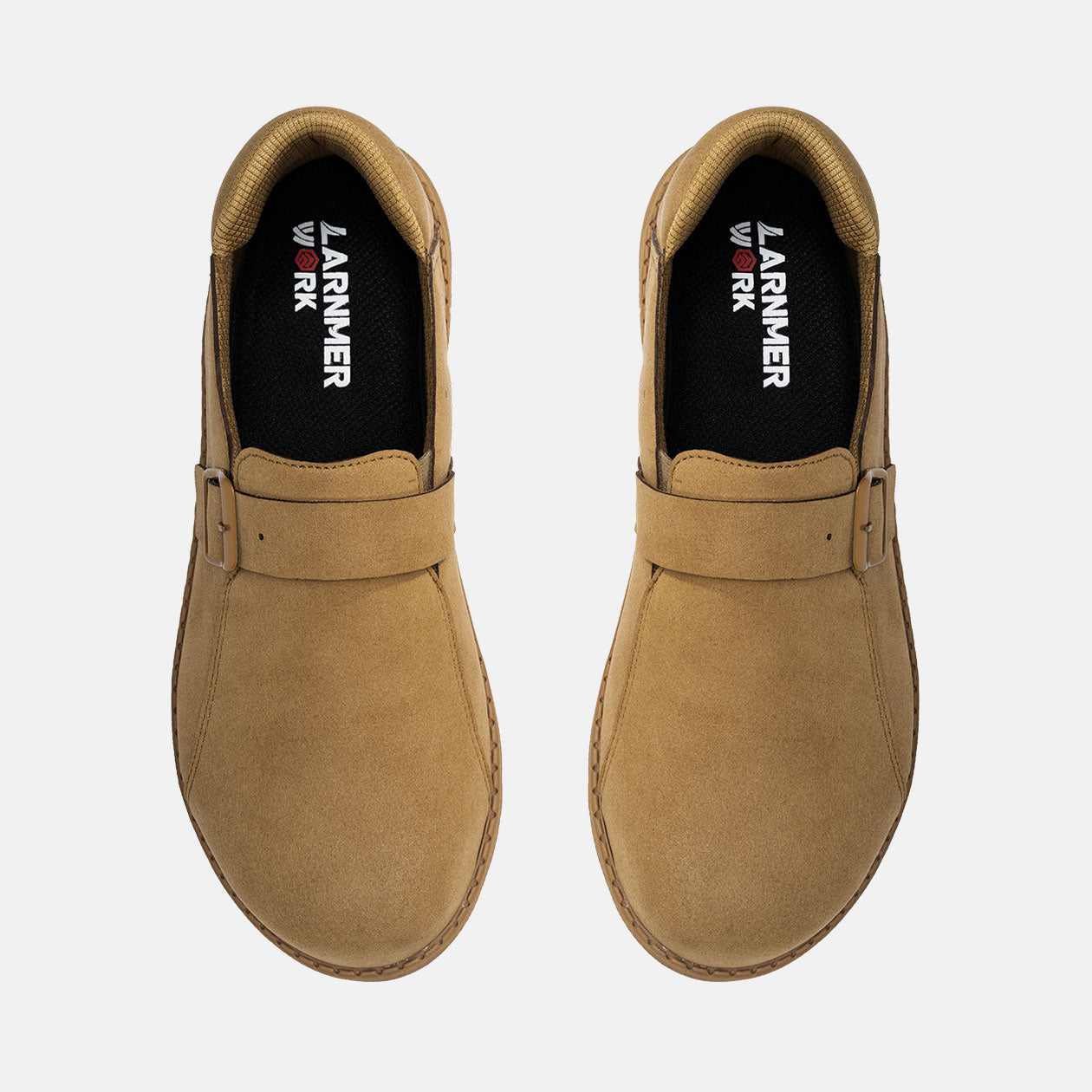 Larnmern Slip On Steel Toe Shoes Monk Strap Work Loafers, #L0175132