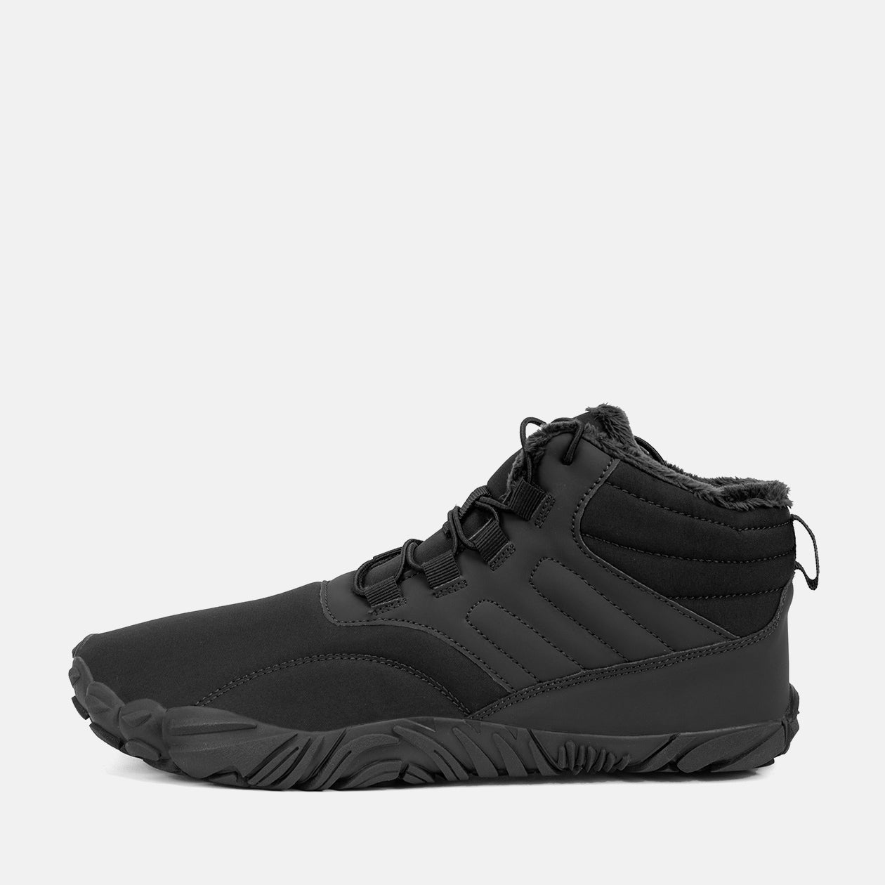 Waterproof Non-Slip Winter Barefoot Boots Fur Lined Wide Toe Box Hiking Shoes  For Women Men