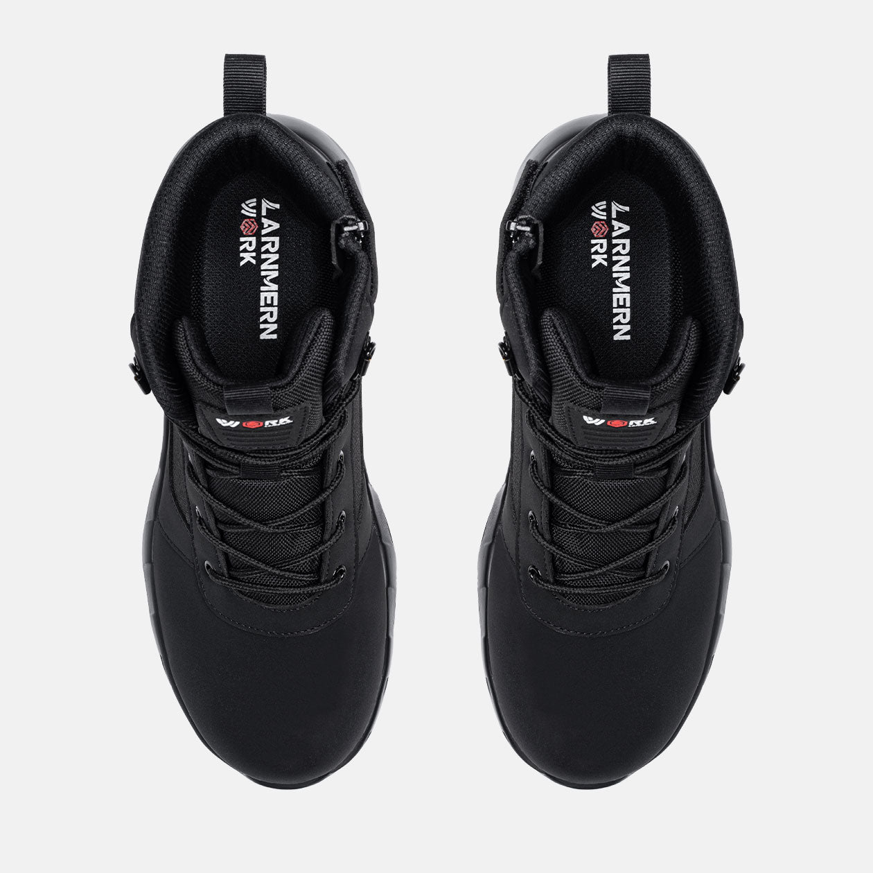 Larnmern Men High Top Non Slip Steel Toe Safety Work Boots Side Zipper Steel Toe Shoes, #41540