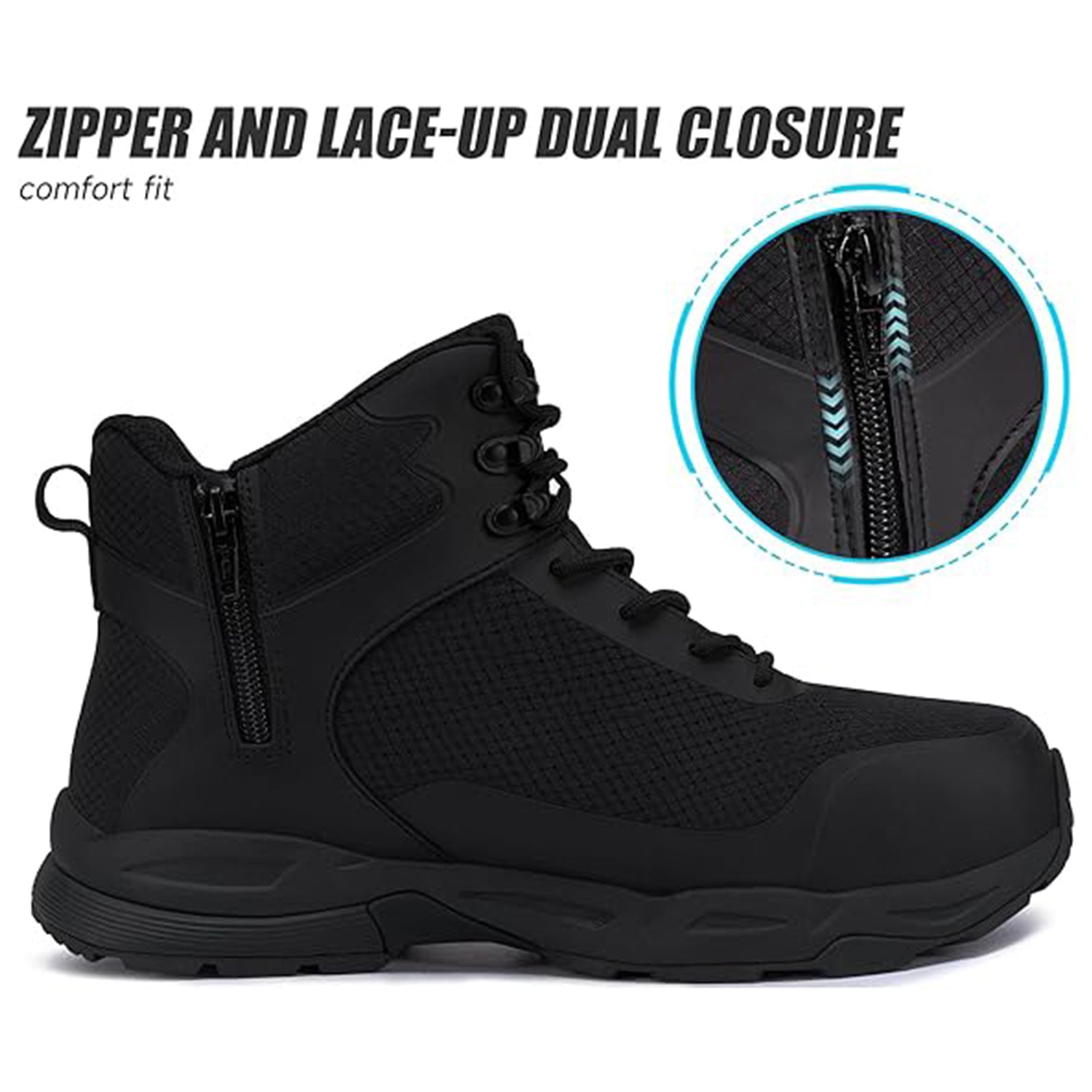 LARNMERN Steel Toe Work Boots Men