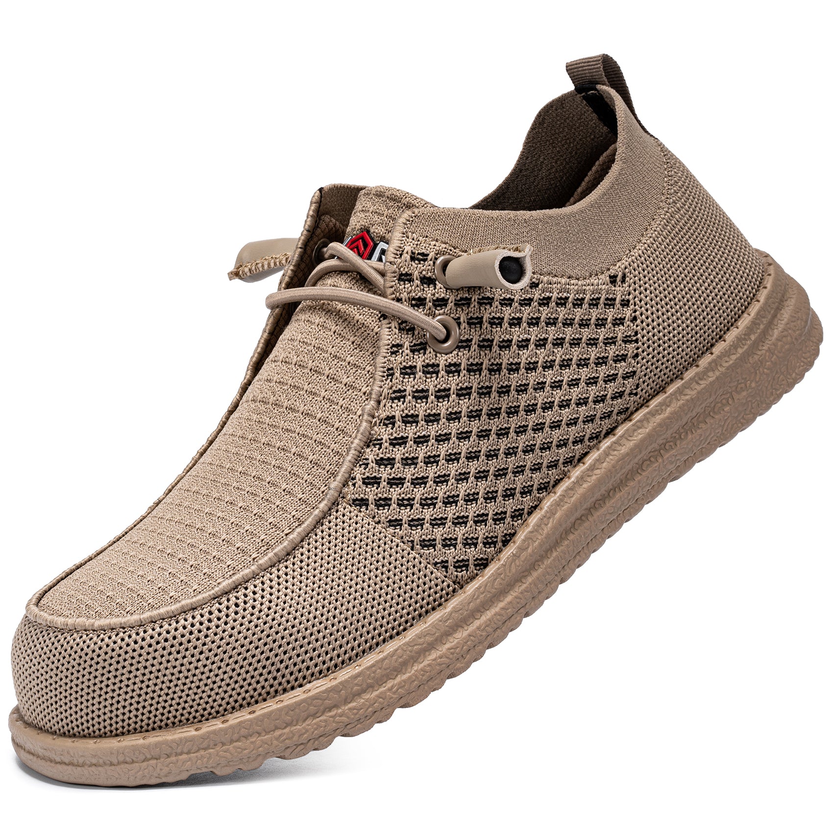LARNMERN Slip On Steel Toe Shoes Men