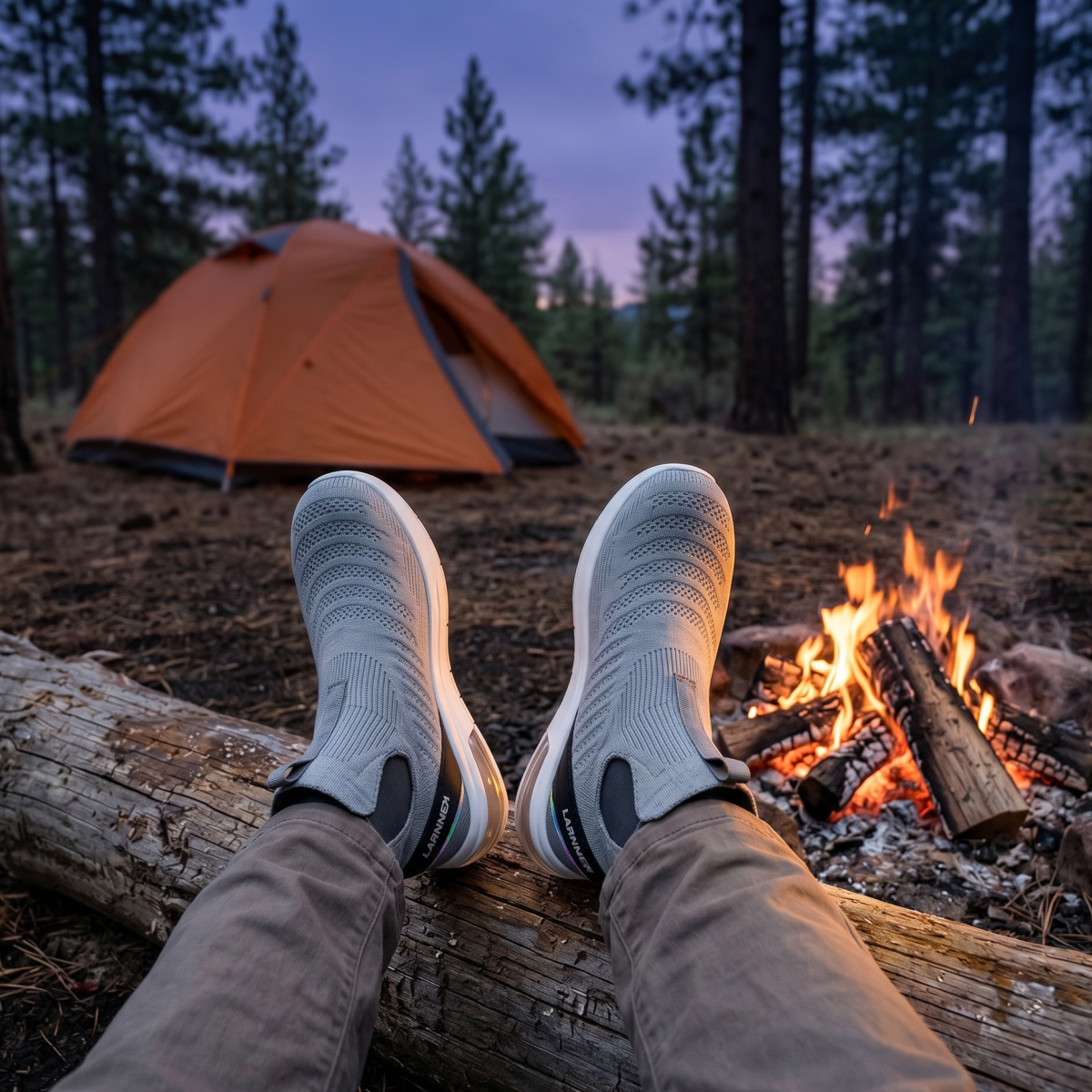 Larnmern Men's Waterproof Slip On Boots Anti Slip Lightweight Camping Boots,#L0475164017
