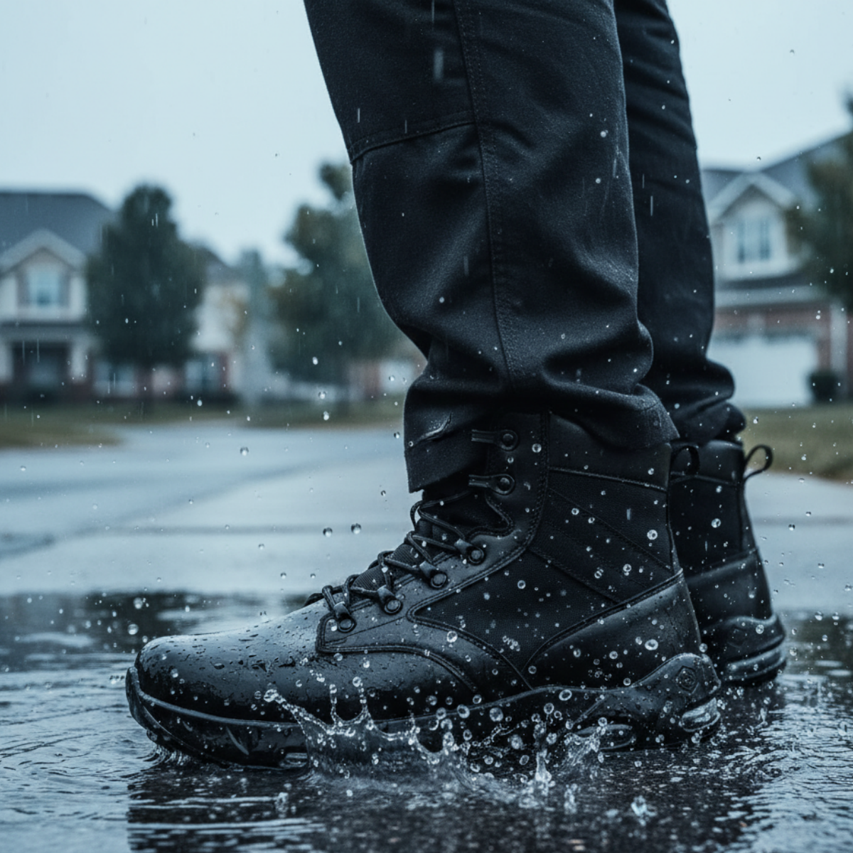 Larnmern Mens Waterproof Work Boots Non Slip Arch Support Male Boots