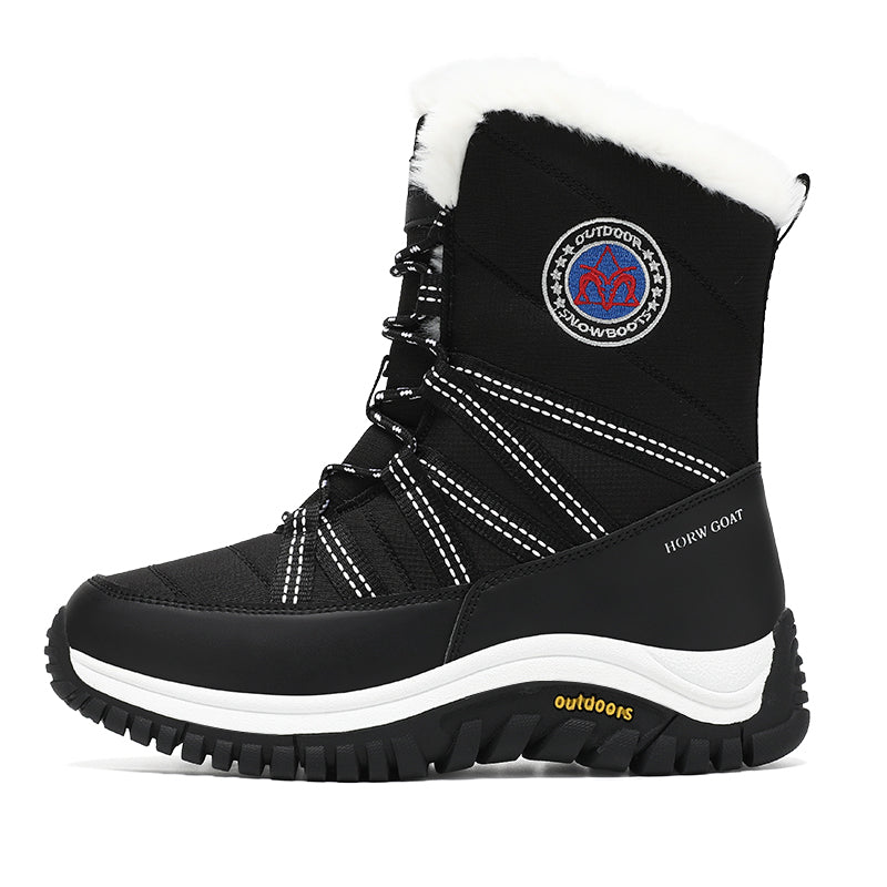 Women's Winter Fur Lined Waterproof Walking Boots Non Slip Snow Boots, #1790
