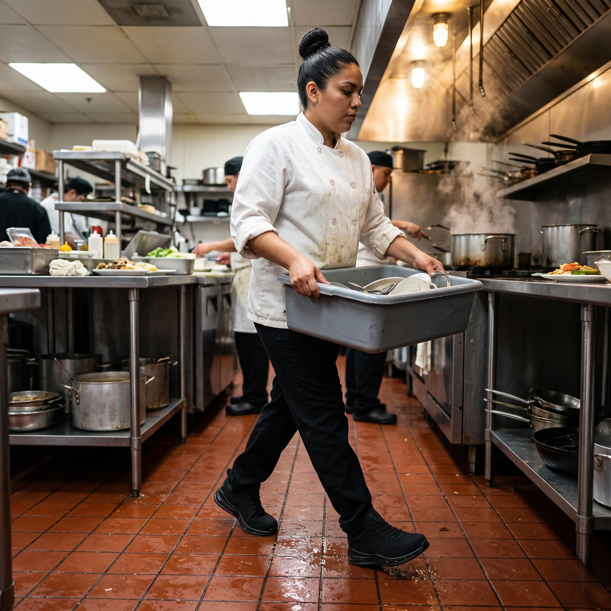 Larnmern Non Slip Shoes Waterproof Oil Resistant Work Shoes For Women,#21107