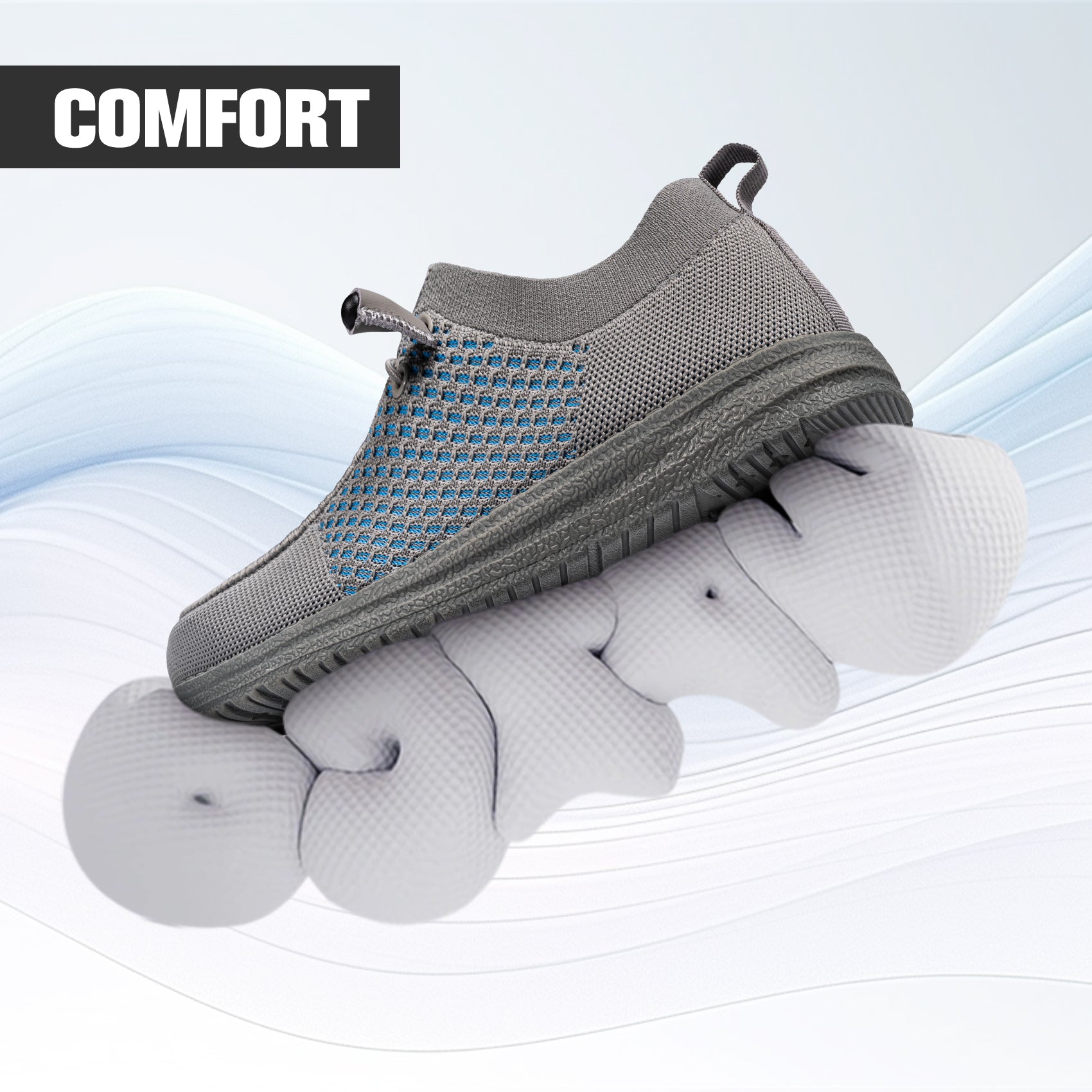 LARNMERN Slip On Steel Toe Shoes Men