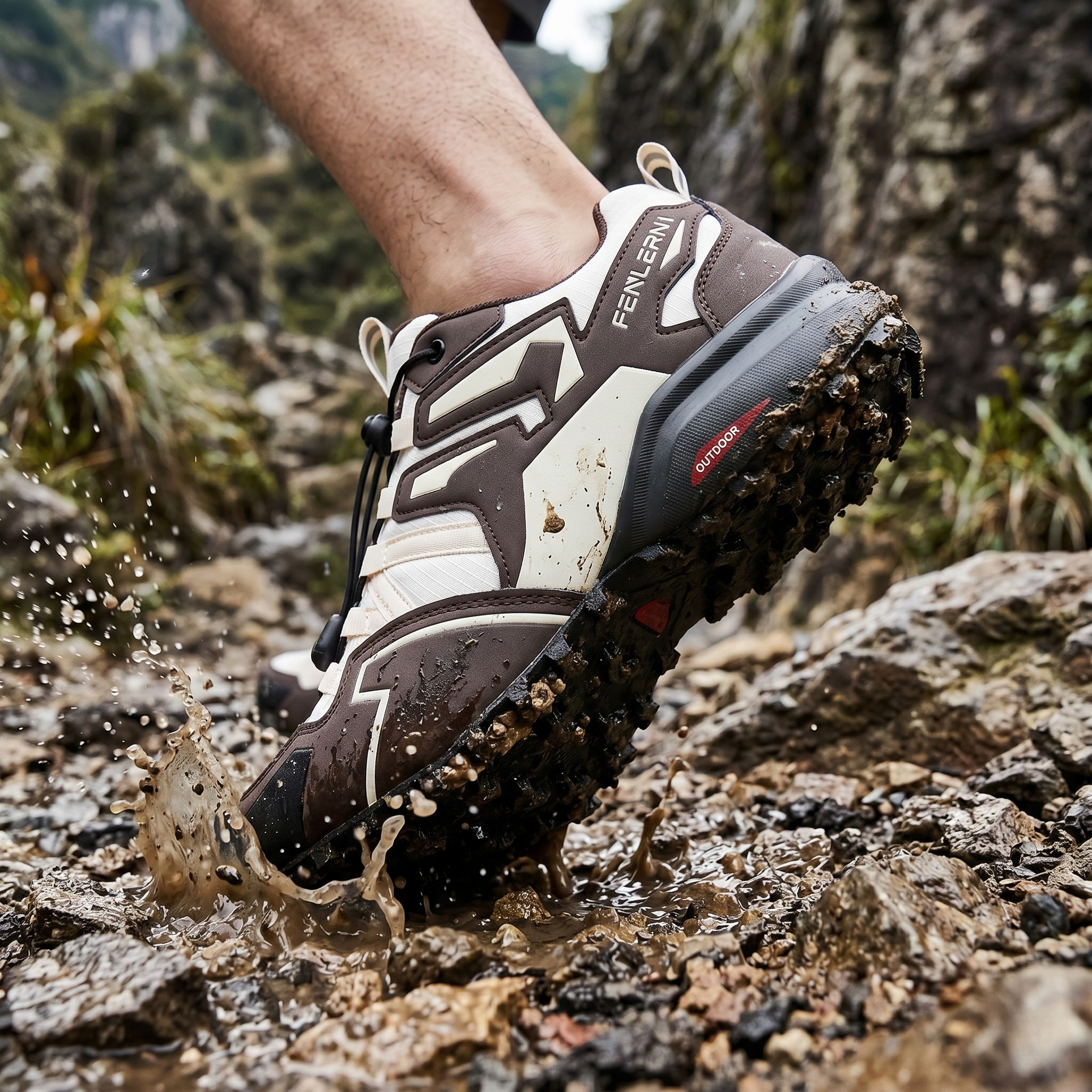 Men's Water Resistant Trail Sneakers Lightweight Comfortable Trail Running Shoes For Mixed Terrain, #F0476199