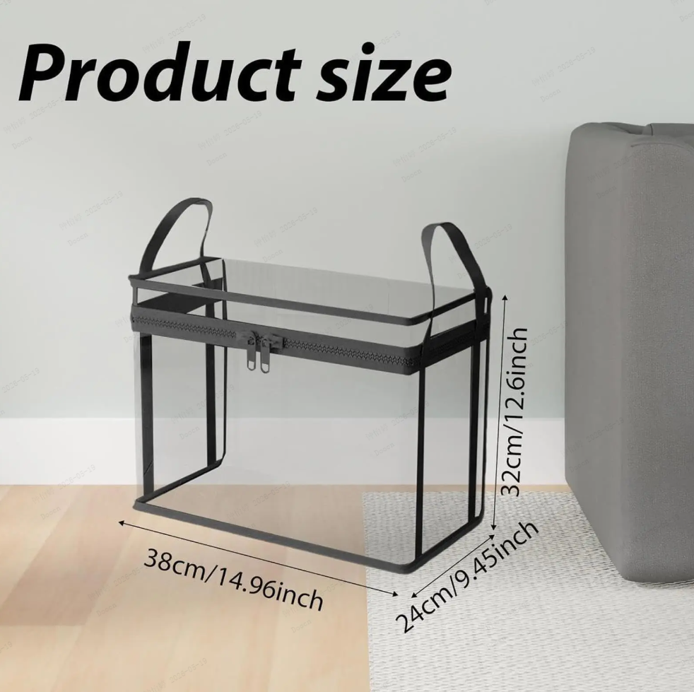Large Clear Thick Plastic Storage Box with Hinged Lid, Heavy-Duty Durable High Capacity Organizer, Perfect for Home, Camping, Travel, Attic and Moving