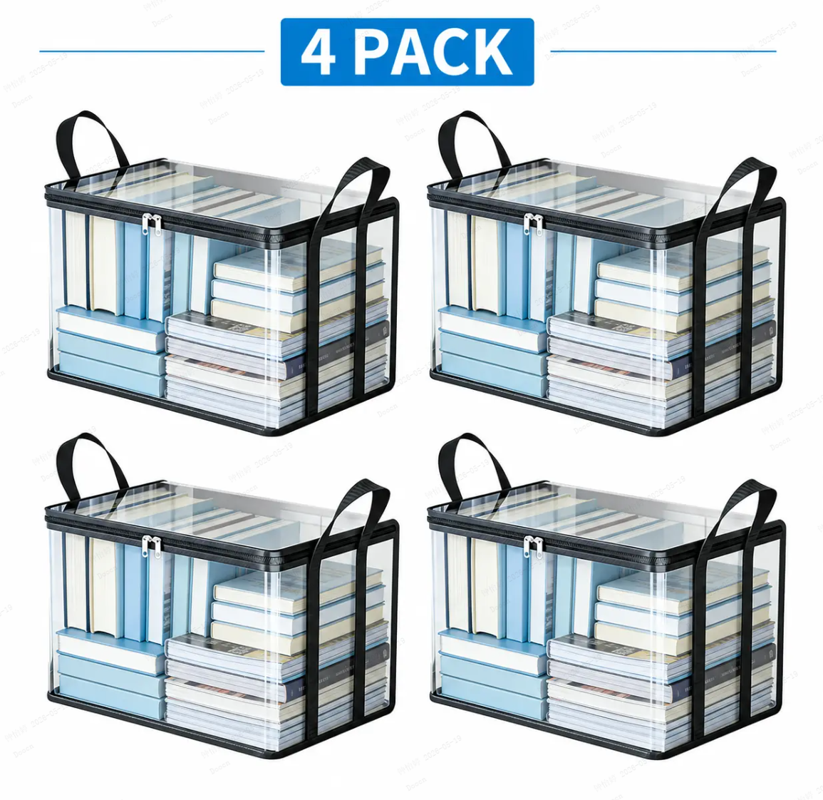 Large Clear Thick Plastic Storage Box with Hinged Lid, Heavy-Duty Durable High Capacity Organizer, Perfect for Home, Camping, Travel, Attic and Moving