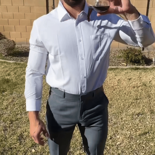 Men‘s Stain Resistant Dress Shirts Long Sleeve Button Down Anti Stain Shirts